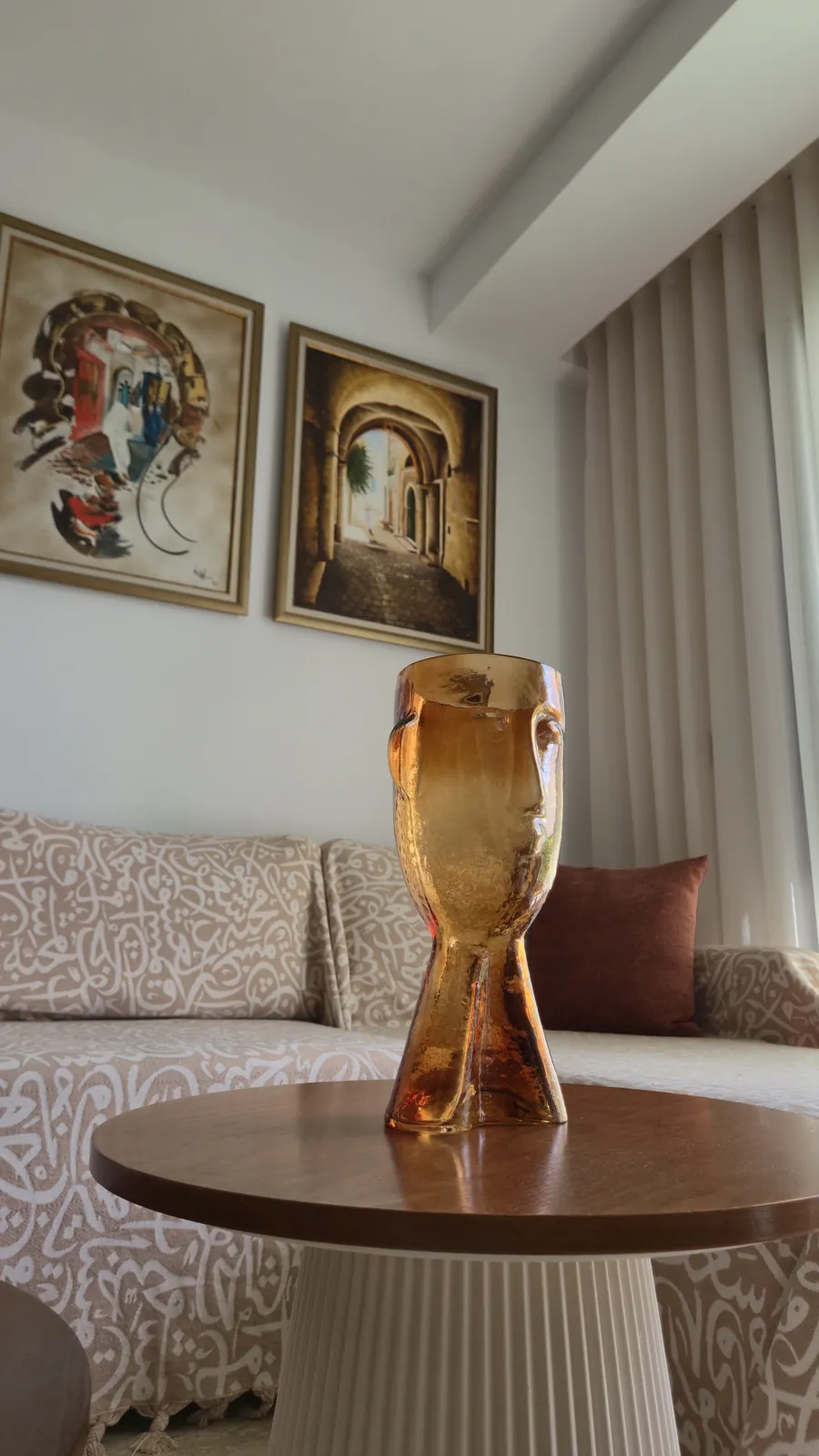 Side table and Tunisian art detail